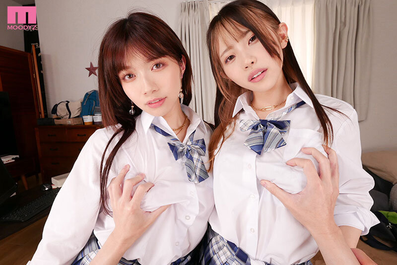 【mdvr00296】石原希望×葵いぶき｜制服ギャルJKとハーレム中出しSEX！｜サンプル画像5枚目