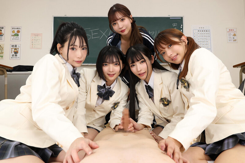 【savr01028】北岡果林｜複数美女に責められるハーレムフェラがエロすぎ！｜サンプル画像5枚目